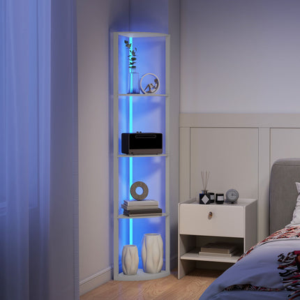 Lampadaire LED RGB avec étagères, intensité réglable, télécommande