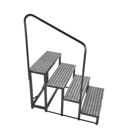 RV Steps With Handrail, 4-Step, 660 lb, Non-Slip