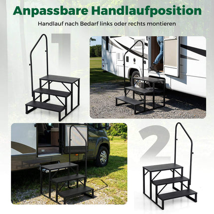 Marchepied pour camping-car avec rampe - Robuste, antidérapant, 65 cm de large