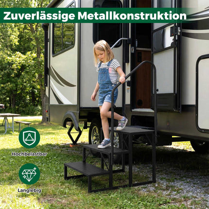 Marchepied pour camping-car avec rampe - Robuste, antidérapant, 65 cm de large