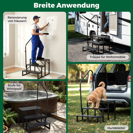 Marchepied pour camping-car avec rampe - Robuste, antidérapant, 65 cm de large