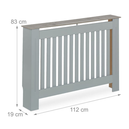 Cache-radiateur avec étagère en bois, design à lattes