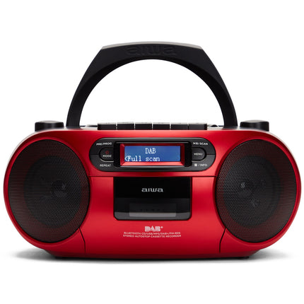 Radio mit CD-Player, Kassettenrekorder und Bluetooth Rot