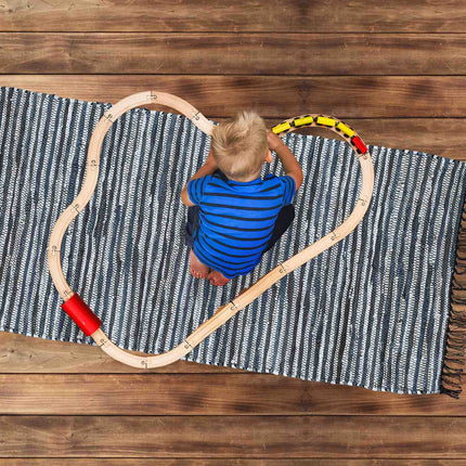 Tapis en chiffon à rayures en cuir et coton