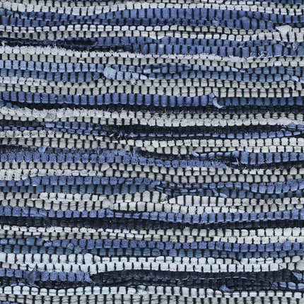 Tapis en chiffon à rayures en cuir et coton