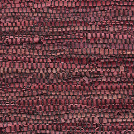 Tapis en chiffon à rayures en cuir et coton