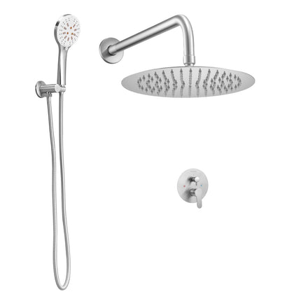 Rain Shower System, 10-Inch Head, Handheld, Brushed Nickel
