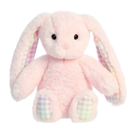 Regenbogen-Gingham-Plüschhase, Pink, 18 cm