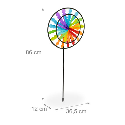 Lot de 2 roues éoliennes arc-en-ciel