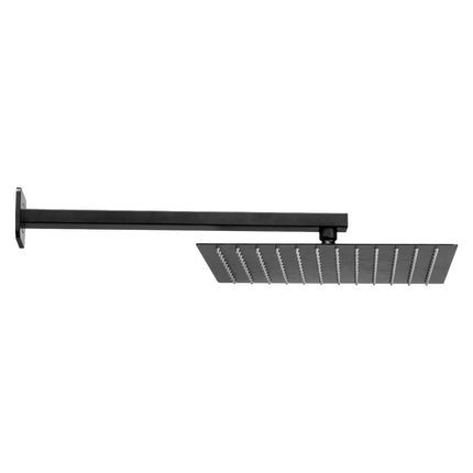 Rainfall Shower System, 12-In Square Head, Handheld, Matte Black