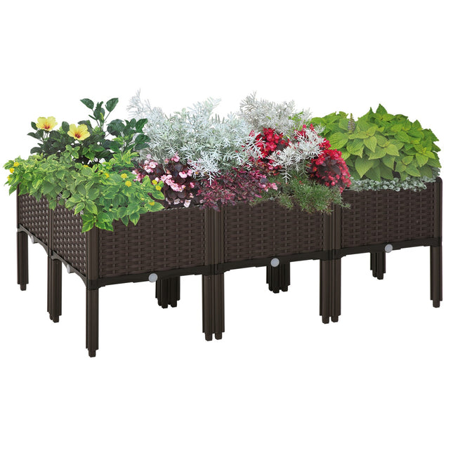 Erhöhtes Schlafsofa, Rattanoptik, 40x40x44 cm, braun