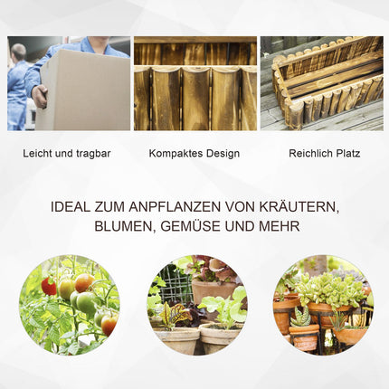 Gartenbeet Hochbeet Fichte 78x35x30cm für Kräuter & Gemüse