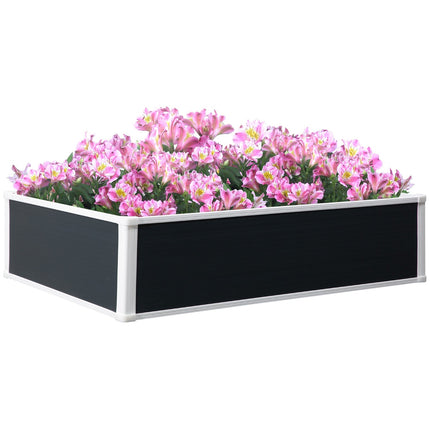 Hochbeet-Topf mit Drainage, grauer Kunststoff 120x90x30 cm