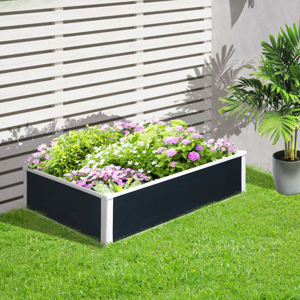 Hochbeet-Topf mit Drainage, grauer Kunststoff 120x90x30 cm