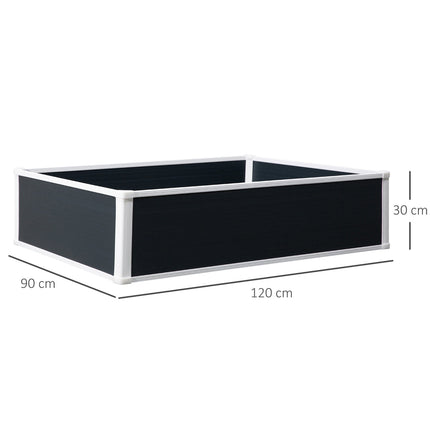 Hochbeet-Topf mit Drainage, grauer Kunststoff 120x90x30 cm