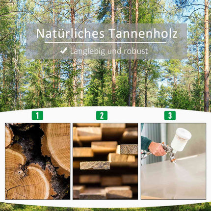 Erhöhtes Holzbeet und Rankgitter für Kletterpflanzen, 72,5x31,5x149,5 cm