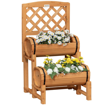 Gartenhochbeet mit Spalier, gelb, 45x45x80 cm