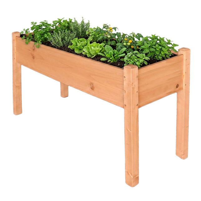 Jardinière surélevée, jardinière de balcon en bois de sapin avec doublure
