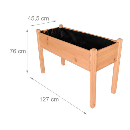 Jardinière surélevée, jardinière de balcon en bois de sapin avec doublure