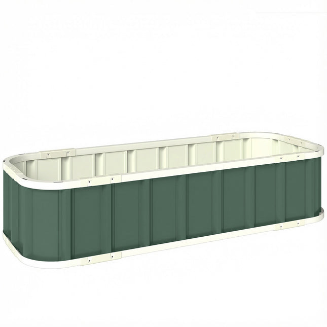 Potager surélevé, acier galvanisé, vert clair, 136 x 52 x 31 cm