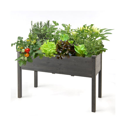 Jardinière surélevée, grand bac à fleurs en bois, 125 x 59 x 76 cm