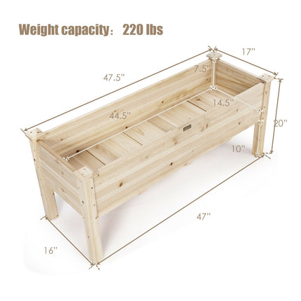 Support pour jardinière surélevée, en bois de sapin, 120 cm