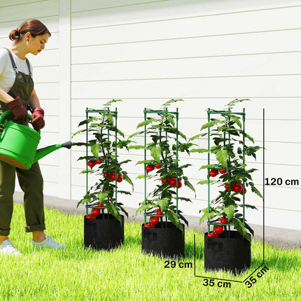 Hochbeet-Set mit Spalier, 3er-Pack, 83,7 l, 35x35x120 cm
