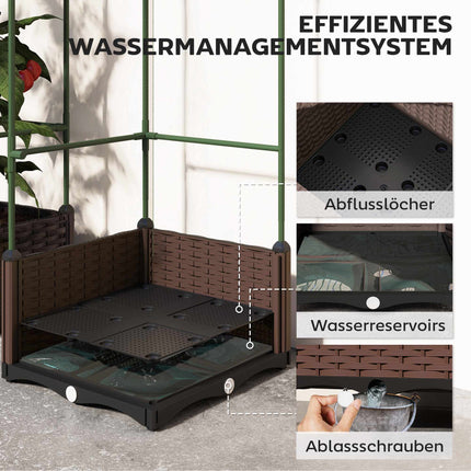 Hochbeet-Set mit Spalier, 3er-Pack, Drainage