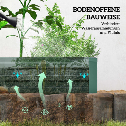 Hochbeet, Stahl, ohne Boden, 240x60x30 cm