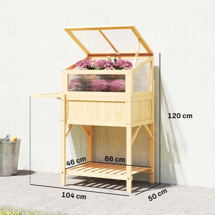 Hochbeet mit Frühbeet, Holz, klappbares Regal