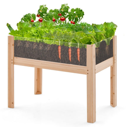 Erhöhtes Gartenbeet mit Drainage & transparenten Paneelen, 50 l