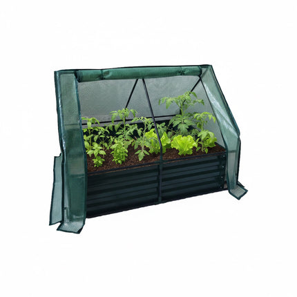 Potager surélevé avec couverture de serre