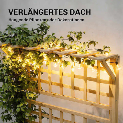 Jardinière surélevée avec treillis et toit, bac à fleurs en bois