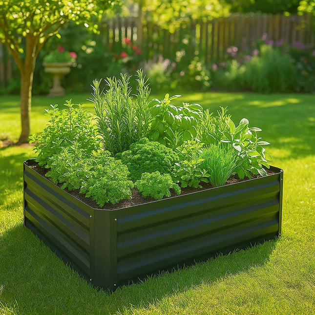 Jardinière surélevée en métal - Rectangulaire, galvanisée