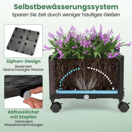 Hochbeet mit Spalier & Selbstbewässerungssystem, Grau