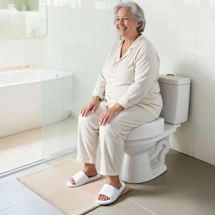 Raised Toilet Seat Riser, 5 in Lift, 350 lb Capacity