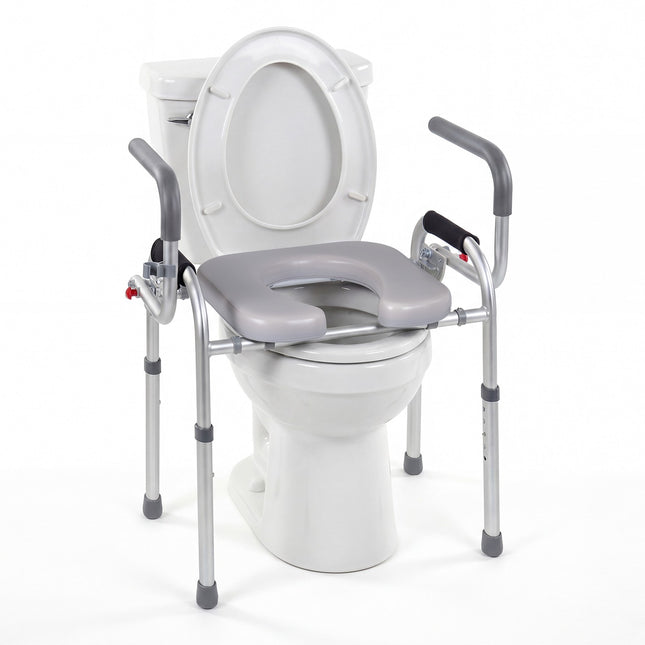Rehausseur de toilettes avec poignées pliables et hauteur réglable