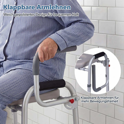 Rehausseur de toilettes avec poignées pliables et hauteur réglable