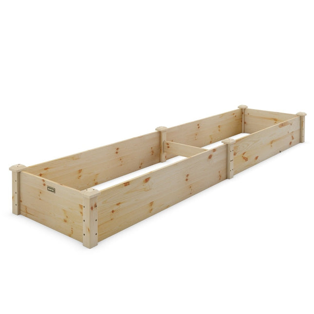 Potager surélevé en bois, sapin naturel, 240 x 60 x 25 cm