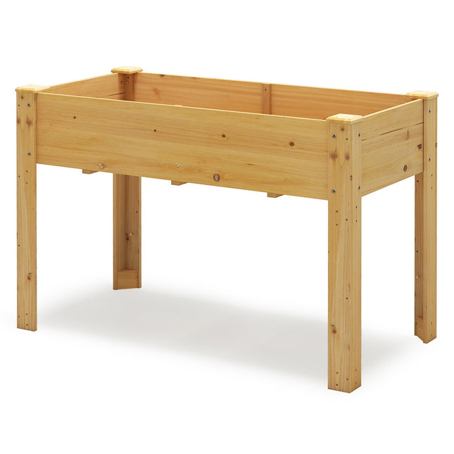 Jardinière surélevée en bois avec drainage, 120 x 60 x 82 cm