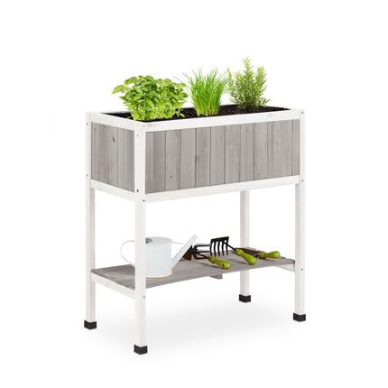 Jardinière surélevée en bois avec doublure amovible