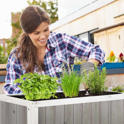 Jardinière surélevée en bois avec doublure amovible