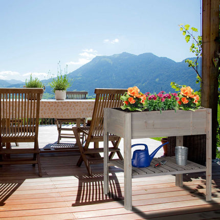 Hochbeet Holz Grau