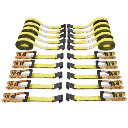 Ratchet Tie Down Straps 10-Pack, 2 in x 30 ft, 10000 lb