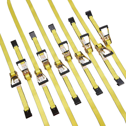 Ratchet Tie Down Straps 10-Pack, 2 in x 30 ft, 10000 lb
