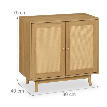 Sideboard in Rattan-Optik, Holzfüße, 2 Türen
