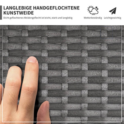 Ensemble De Meubles De Jardin En Rotin Pour 4 Personnes Ensemble De Meubles De Balcon Canapé Avec Tabouret Table Groupe De Sièges Acier Gris