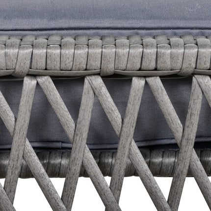 Ensemble De Meubles De Jardin En Rotin Pour 4 Personnes Ensemble De Meubles De Balcon Canapé Avec Tabouret Table Groupe De Sièges Acier Gris