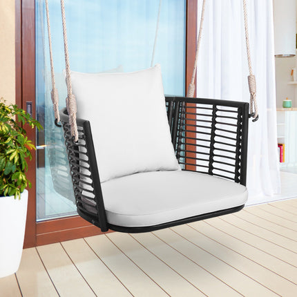 Rattan-Hängesessel, 180 kg, Kissen, Metallrahmen