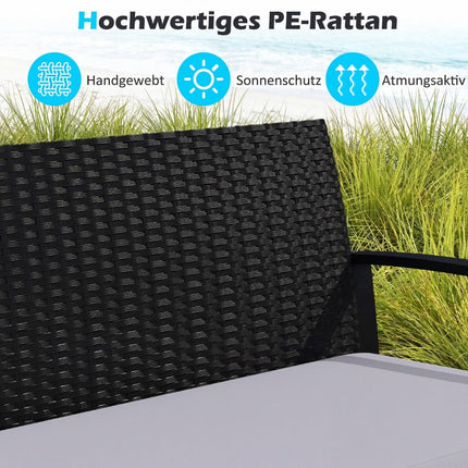 Rattan-Gartensitzgruppe mit Auflagen – Grau